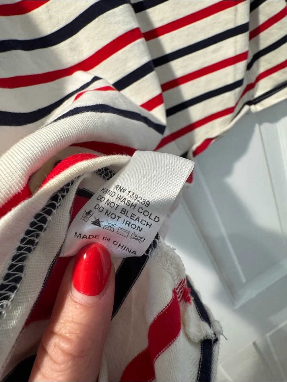 Tuckernuck Americana Stripe Hayden Tee Long-Sleeve Top in White, Red & Navy - Picture 10 of 10